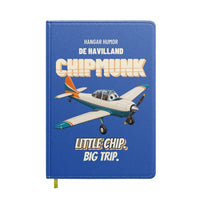 Thumbnail for de Havilland DHC-1 Chipmunk - Little chip. Big trip. design on blue notebook
