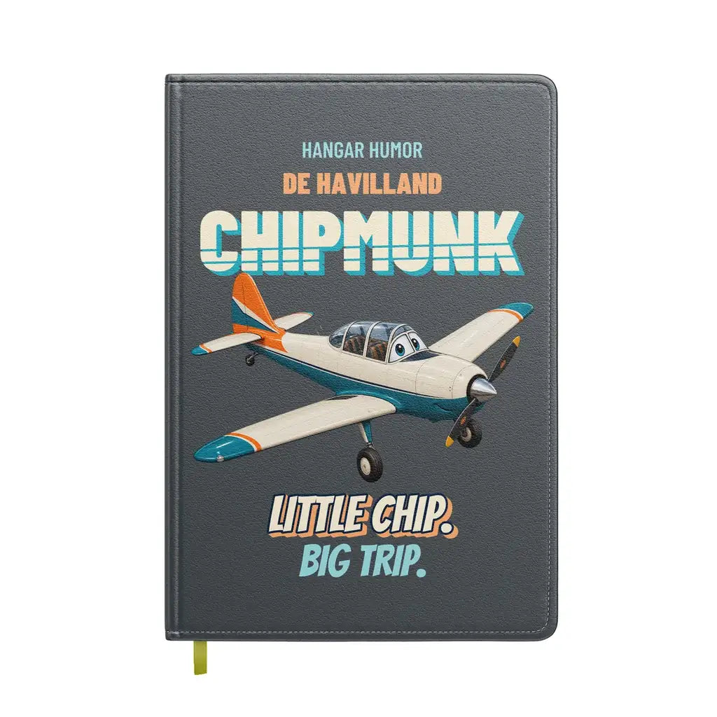 de Havilland DHC-1 Chipmunk - Little chip. Big trip. design on gray notebook