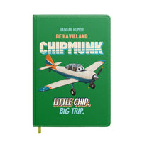 Thumbnail for de Havilland DHC-1 Chipmunk - Little chip. Big trip. design on green notebook