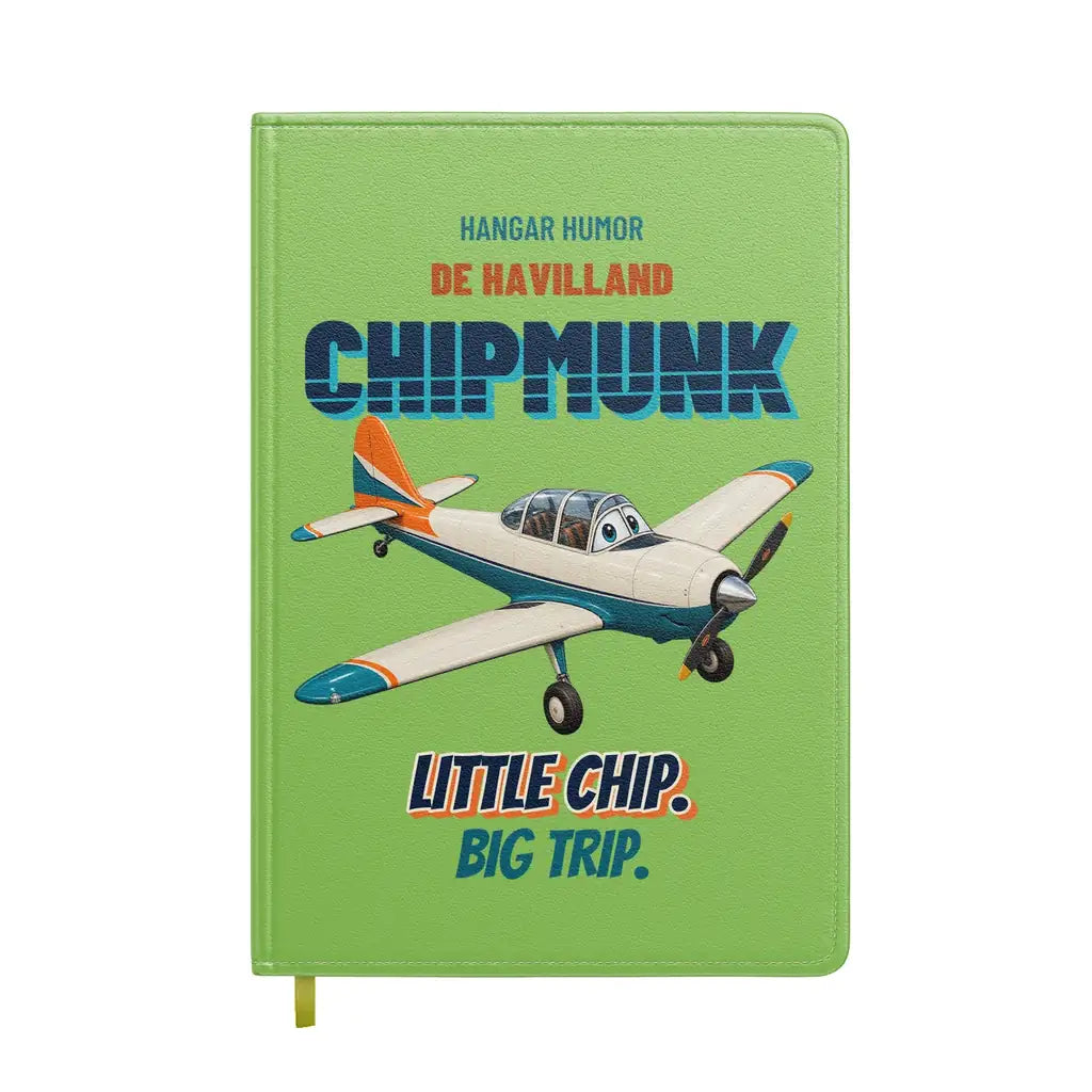 de Havilland DHC-1 Chipmunk - Little chip. Big trip. design on light green notebook