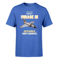 Thumbnail for Dassault Mirage IIIC - Delta wings. Sharp comebacks. - Premium T-Shirt design on blue premium t shirt