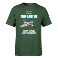 Thumbnail for Dassault Mirage IIIC - Delta wings. Sharp comebacks. - Premium T-Shirt design on darkgreen premium t shirt