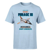 Thumbnail for Dassault Mirage IIIC - Delta wings. Sharp comebacks. - Premium T-Shirt design on lightblue premium t shirt