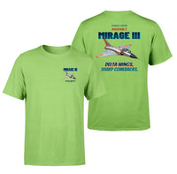 Thumbnail for Dassault Mirage IIIC - Delta wings. Sharp comebacks. - Double-Side T-Shirt design on lightgreen double side t shirt