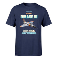Thumbnail for Dassault Mirage IIIC - Delta wings. Sharp comebacks. - Premium T-Shirt design on navyblue premium t shirt