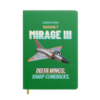 Thumbnail for Dassault Mirage IIIC - Delta wings. Sharp comebacks. design on green notebook