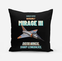 Thumbnail for Dassault Mirage IIIC - Delta wings. Sharp comebacks. design on black pillow