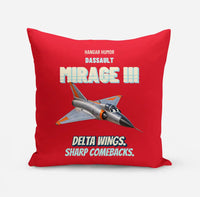 Thumbnail for Dassault Mirage IIIC - Delta wings. Sharp comebacks. design on red pillow