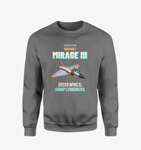 Thumbnail for Dassault Mirage IIIC - Delta wings. Sharp comebacks. design on gray sweatshirt