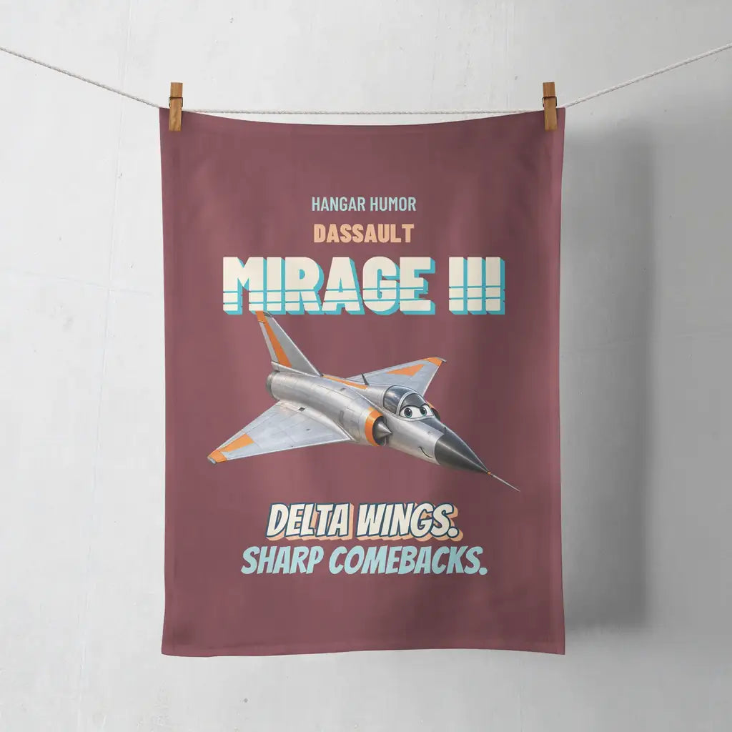 Dassault Mirage IIIC - Delta wings. Sharp comebacks. design on dark red towel