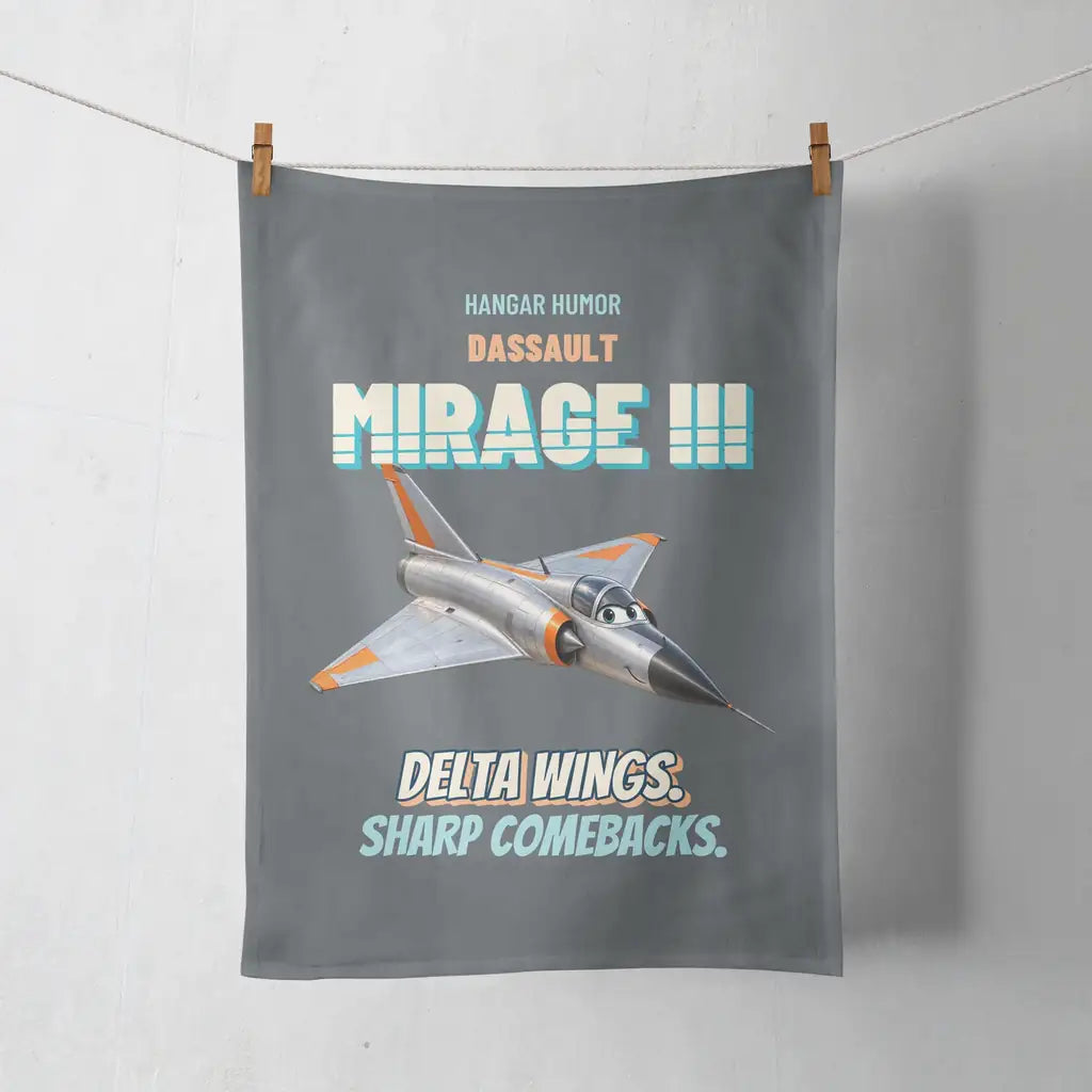 Dassault Mirage IIIC - Delta wings. Sharp comebacks. design on gray towel