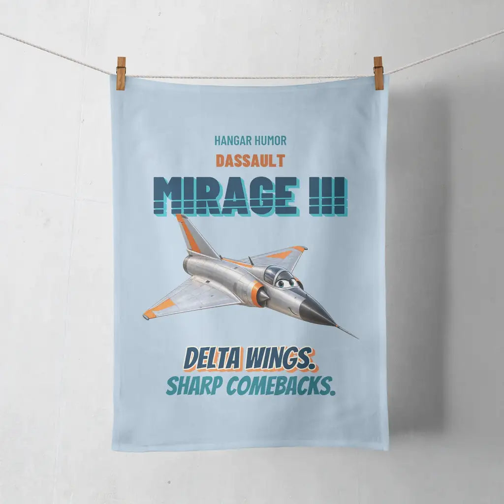 Dassault Mirage IIIC - Delta wings. Sharp comebacks. design on light blue towel