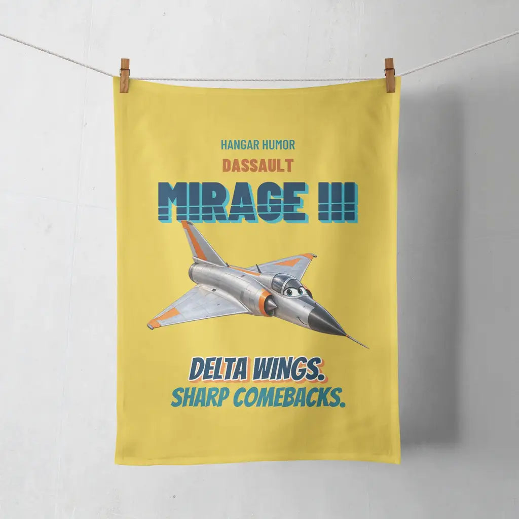 Dassault Mirage IIIC - Delta wings. Sharp comebacks. design on yellow towel
