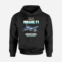 Thumbnail for Dassault Mirage F1C - Classic lines. Fast replies. design on black hoodie single side