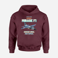 Thumbnail for Dassault Mirage F1C - Classic lines. Fast replies. design on dark red hoodie single side