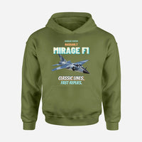 Thumbnail for Dassault Mirage F1C - Classic lines. Fast replies. design on green army hoodie single side