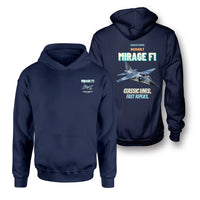 Thumbnail for Dassault Mirage F1C - Classic lines. Fast replies. - Double-Side Hoodie design on navy blue double side hoodie