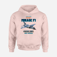 Thumbnail for Dassault Mirage F1C - Classic lines. Fast replies. design on pink hoodie single side