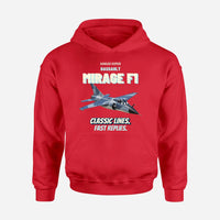 Thumbnail for Dassault Mirage F1C - Classic lines. Fast replies. design on red hoodie single side