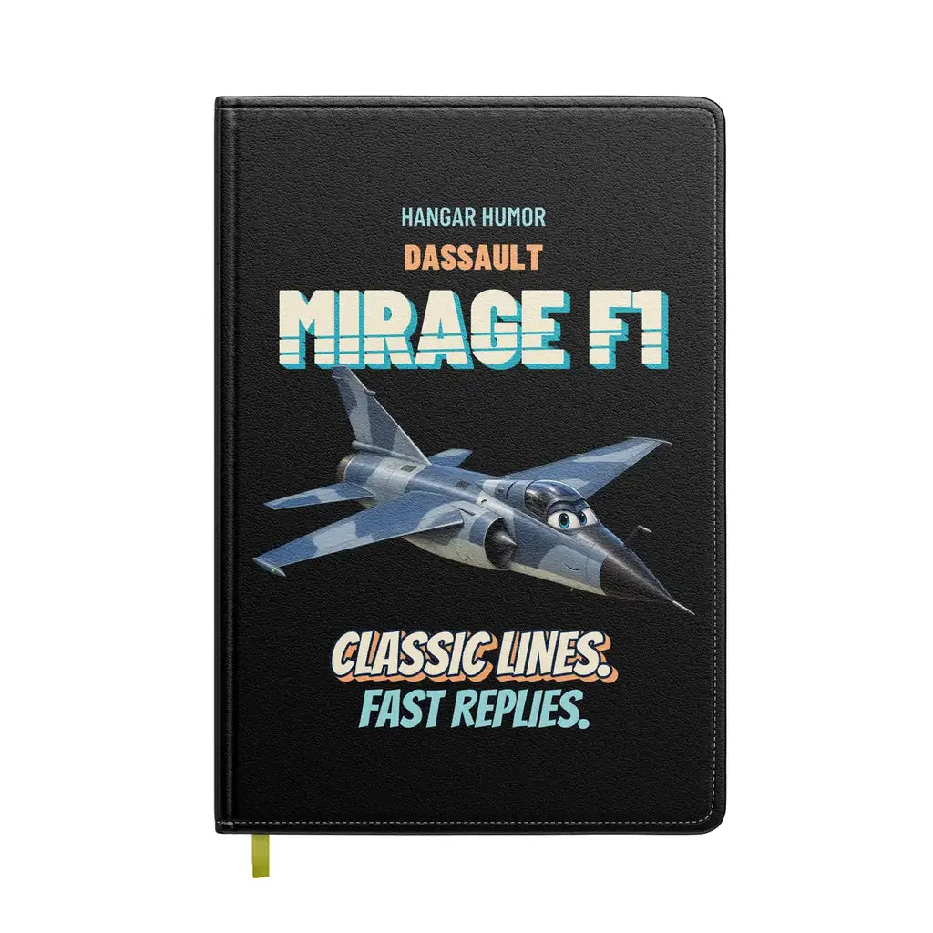 Dassault Mirage F1C - Classic lines. Fast replies. design on black notebook