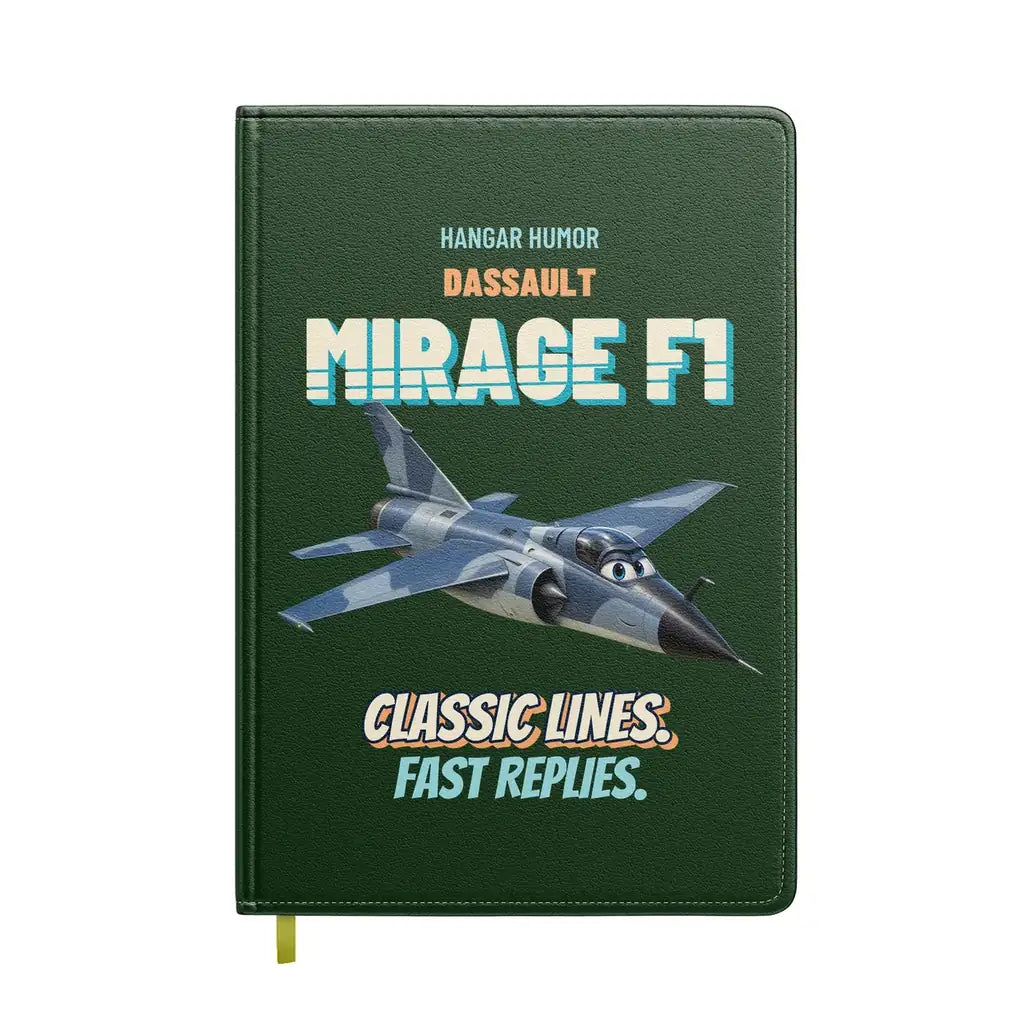 Dassault Mirage F1C - Classic lines. Fast replies. design on dark green notebook