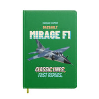 Thumbnail for Dassault Mirage F1C - Classic lines. Fast replies. design on green notebook