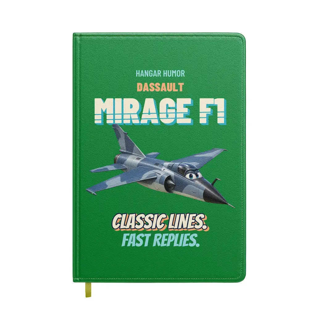 Dassault Mirage F1C - Classic lines. Fast replies. design on green notebook