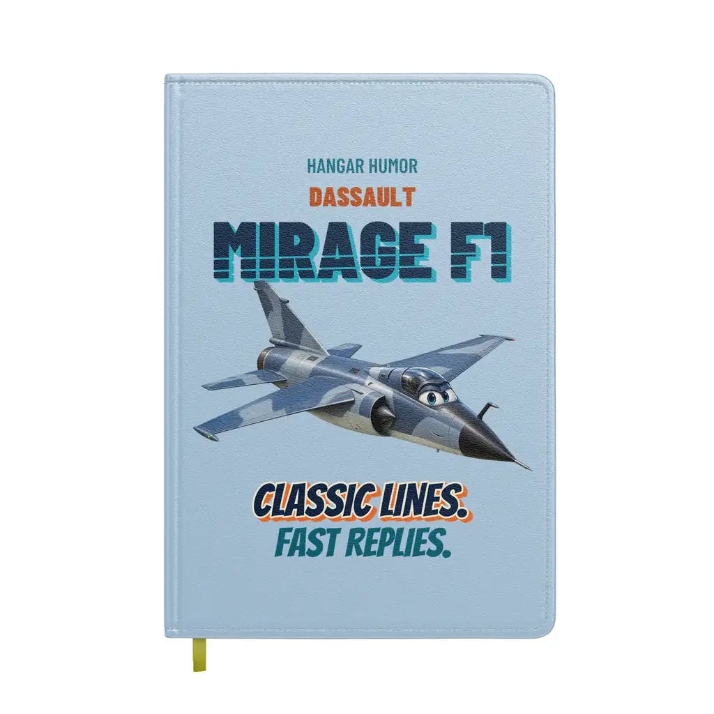Dassault Mirage F1C - Classic lines. Fast replies. design on light blue notebook
