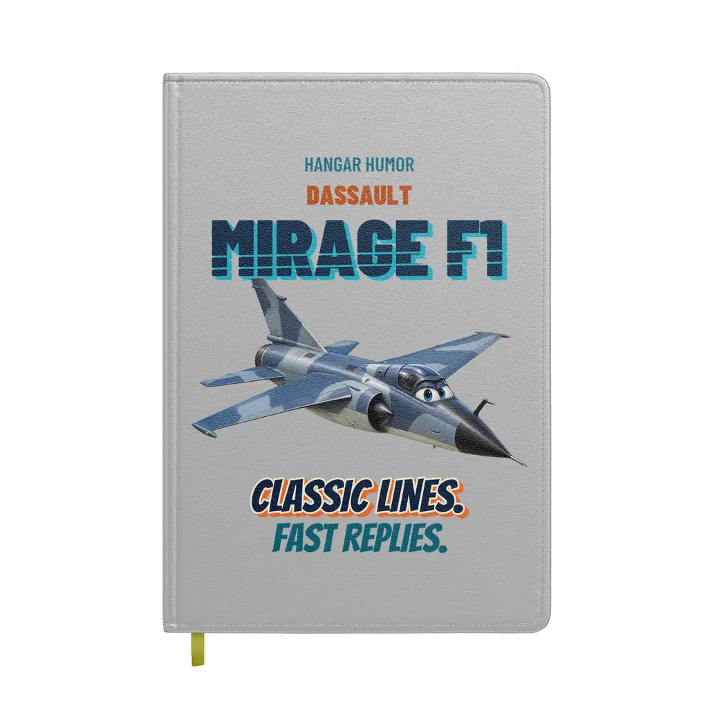 Dassault Mirage F1C - Classic lines. Fast replies. design on light gray notebook