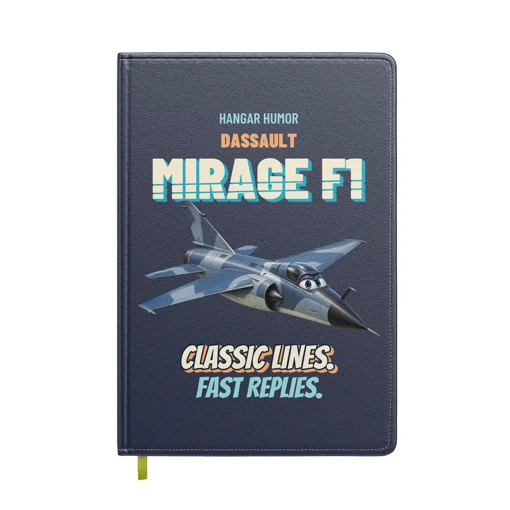 Dassault Mirage F1C - Classic lines. Fast replies. design on navy blue notebook
