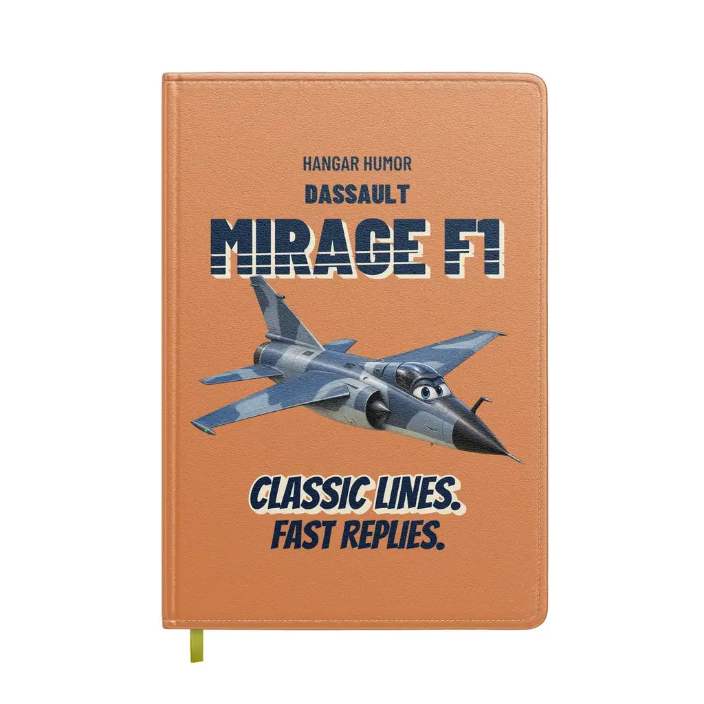 Dassault Mirage F1C - Classic lines. Fast replies. design on orange notebook