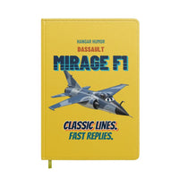 Thumbnail for Dassault Mirage F1C - Classic lines. Fast replies. design on yellow notebook