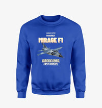 Thumbnail for Dassault Mirage F1C - Classic lines. Fast replies. design on blue sweatshirt