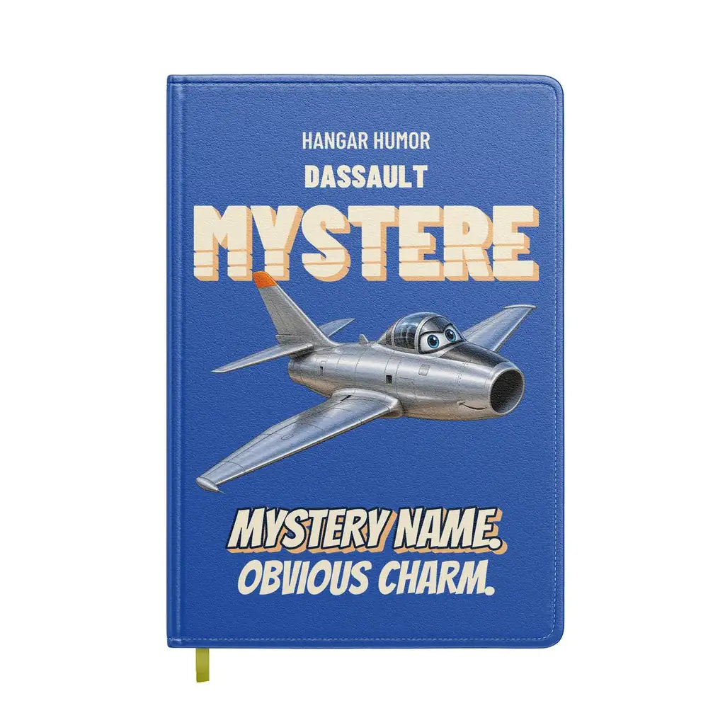 Dassault Super Mystere B2 - Mystery name. Obvious charm. design on blue notebook