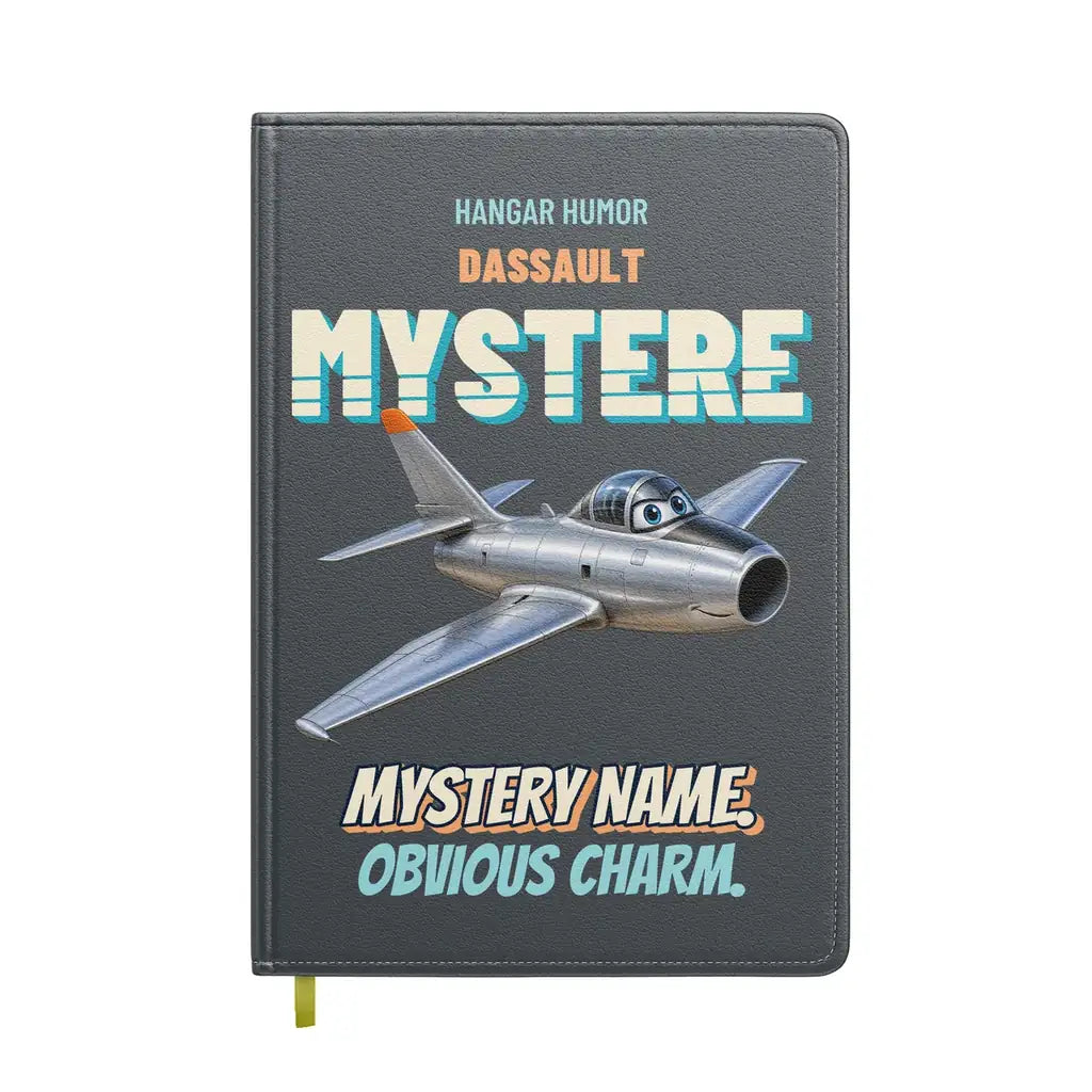 Dassault Super Mystere B2 - Mystery name. Obvious charm. design on gray notebook