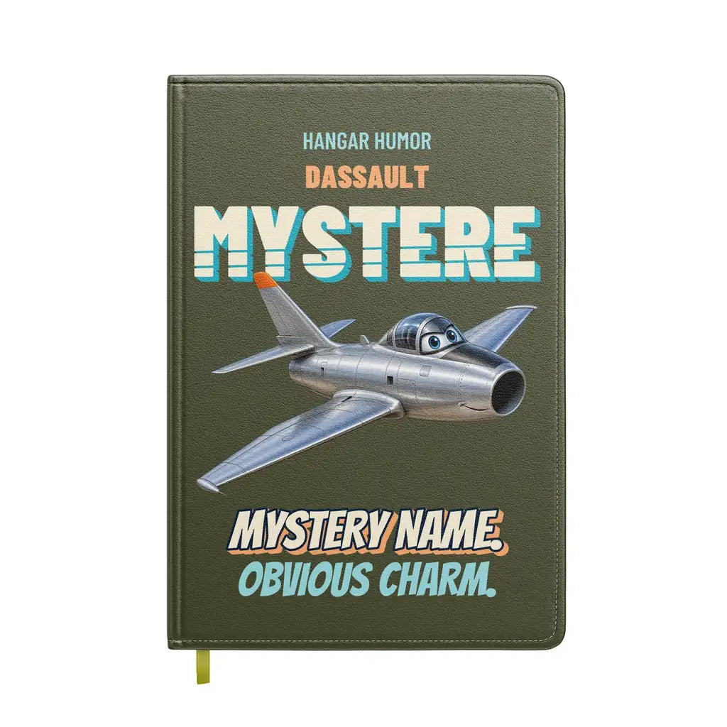 Dassault Super Mystere B2 - Mystery name. Obvious charm. design on green army notebook