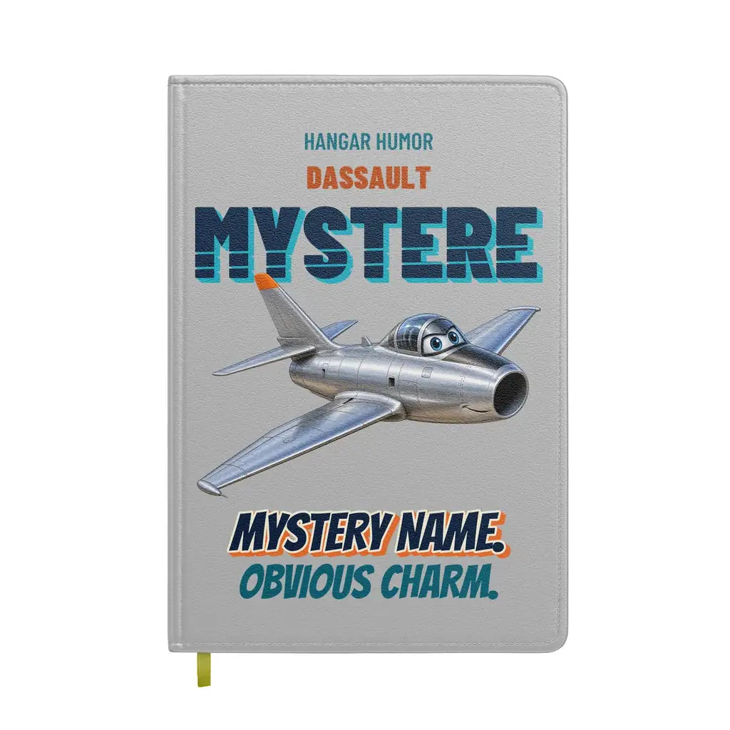 Dassault Super Mystere B2 - Mystery name. Obvious charm. design on light gray notebook