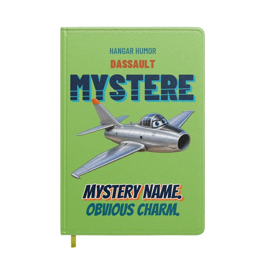 Dassault Super Mystere B2 - Mystery name. Obvious charm. design on light green notebook