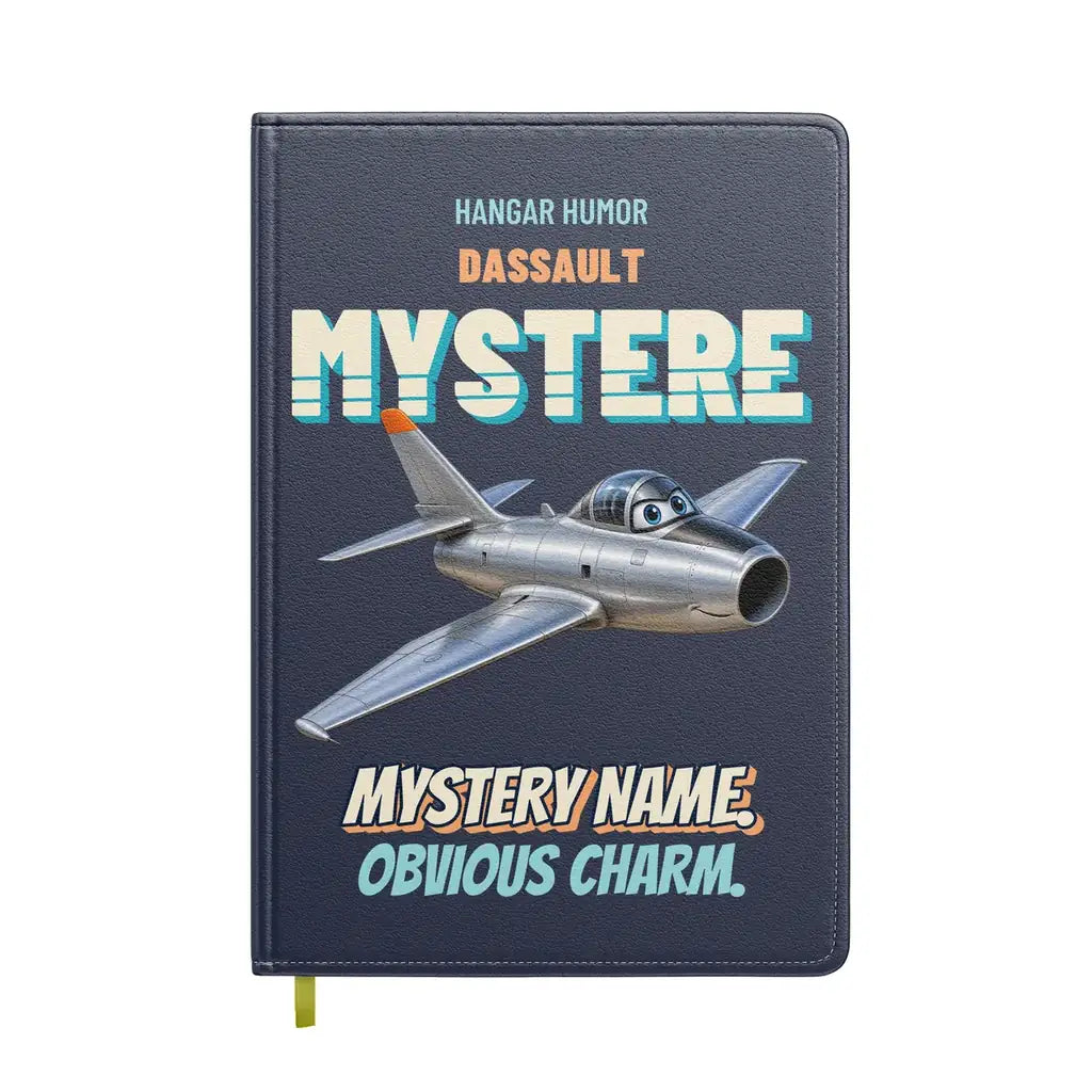 Dassault Super Mystere B2 - Mystery name. Obvious charm. design on navy blue notebook