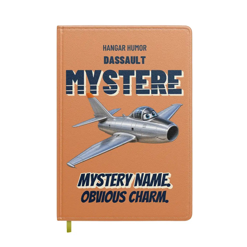 Dassault Super Mystere B2 - Mystery name. Obvious charm. design on orange notebook