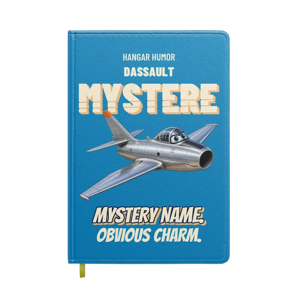 Dassault Super Mystere B2 - Mystery name. Obvious charm. design on turquoise notebook