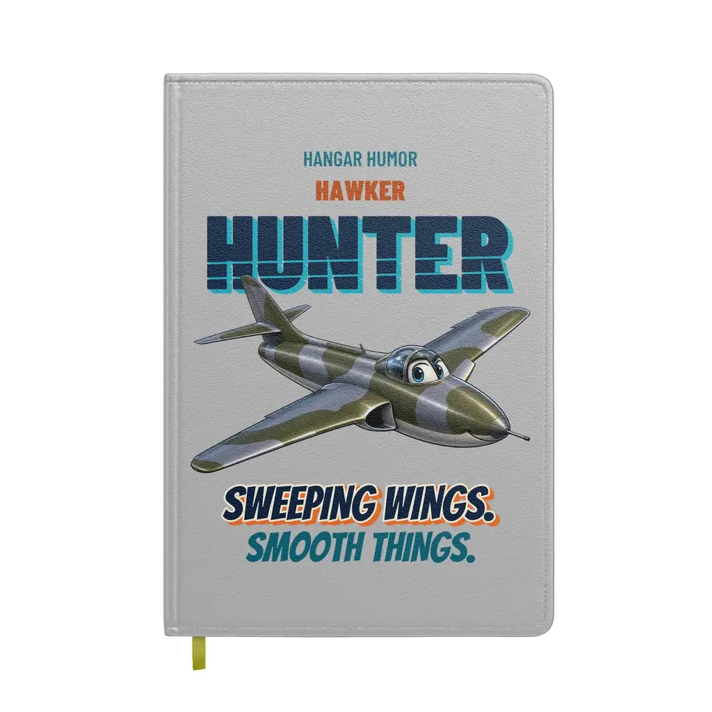 Hawker Hunter F.6 - Sweeping wings. Smooth things. design on light gray notebook