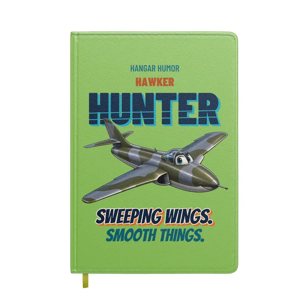 Hawker Hunter F.6 - Sweeping wings. Smooth things. design on light green notebook