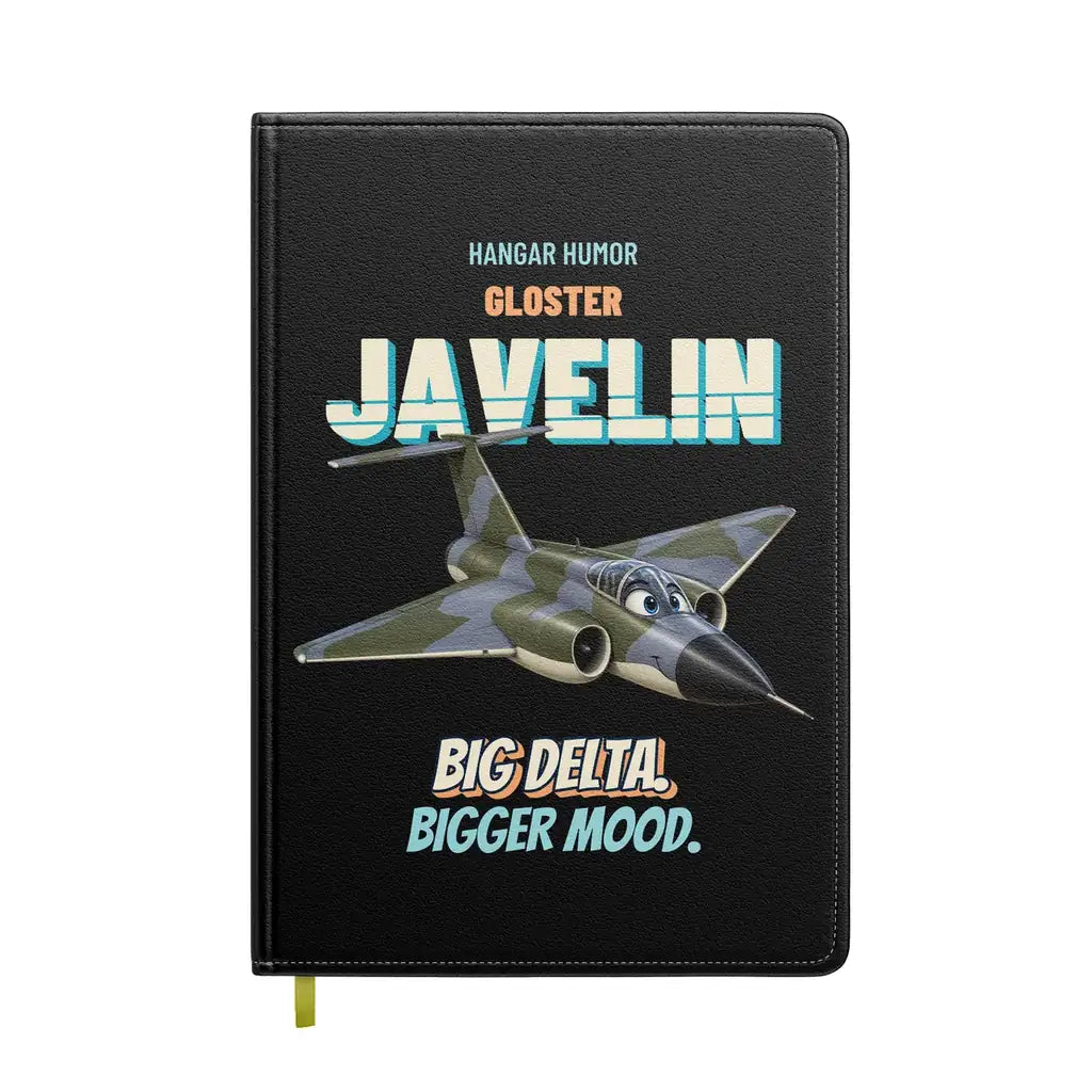 Gloster Javelin FAW.9 - Big delta. Bigger mood. design on black notebook