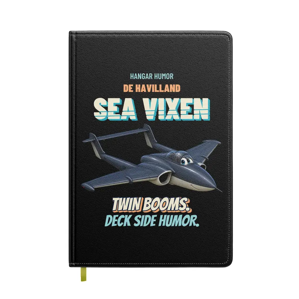 de Havilland Sea Vixen FAW.2 - Twin booms. Deck side humor. design on black notebook