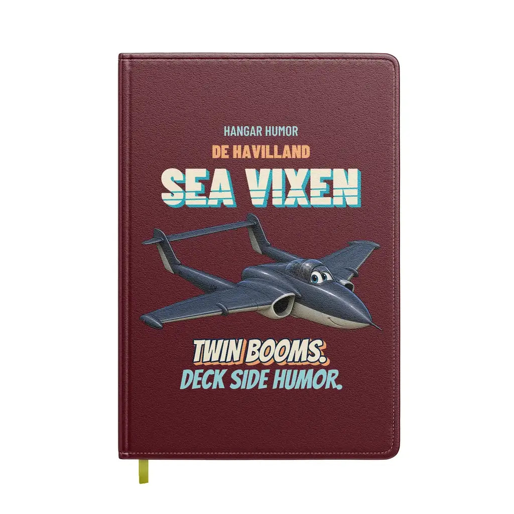de Havilland Sea Vixen FAW.2 - Twin booms. Deck side humor. design on dark red notebook