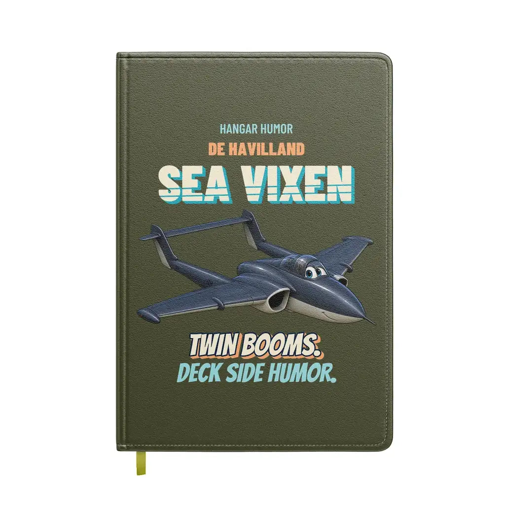 de Havilland Sea Vixen FAW.2 - Twin booms. Deck side humor. design on green army notebook