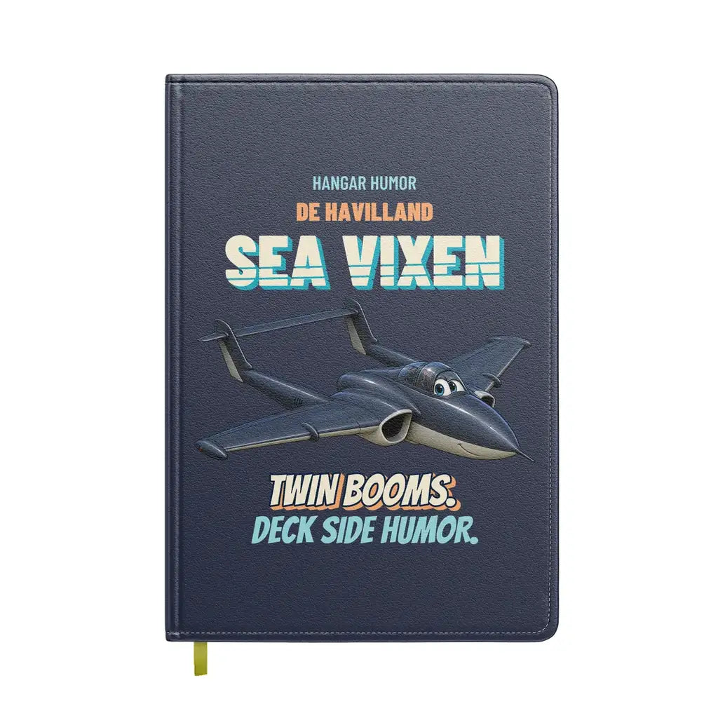 de Havilland Sea Vixen FAW.2 - Twin booms. Deck side humor. design on navy blue notebook
