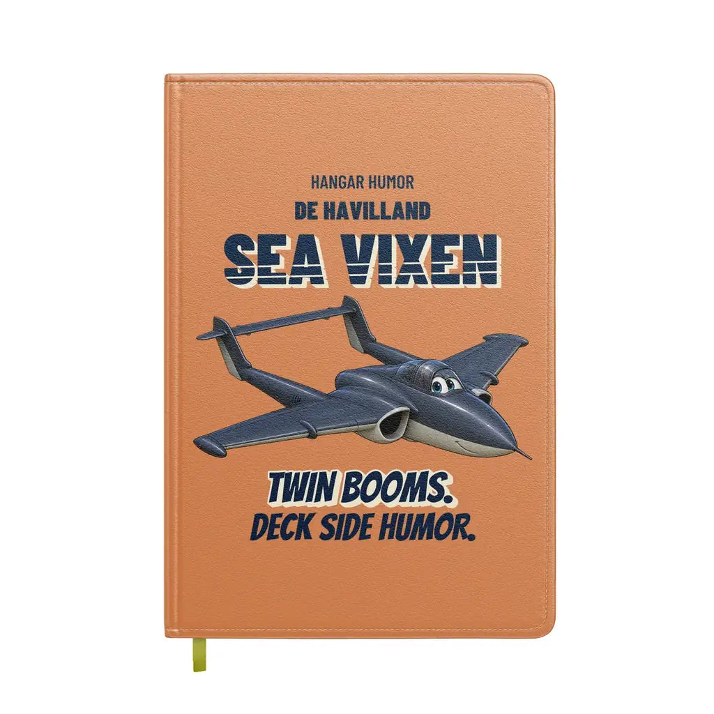 de Havilland Sea Vixen FAW.2 - Twin booms. Deck side humor. design on orange notebook