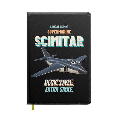 Supermarine Scimitar F.1 - Deck style. Extra smile. design on black notebook